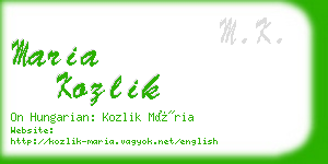 maria kozlik business card